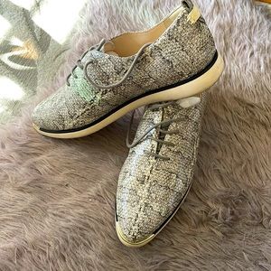 Cole Haan Grand Ambition lace up sneaker viper snake print sz 8.5